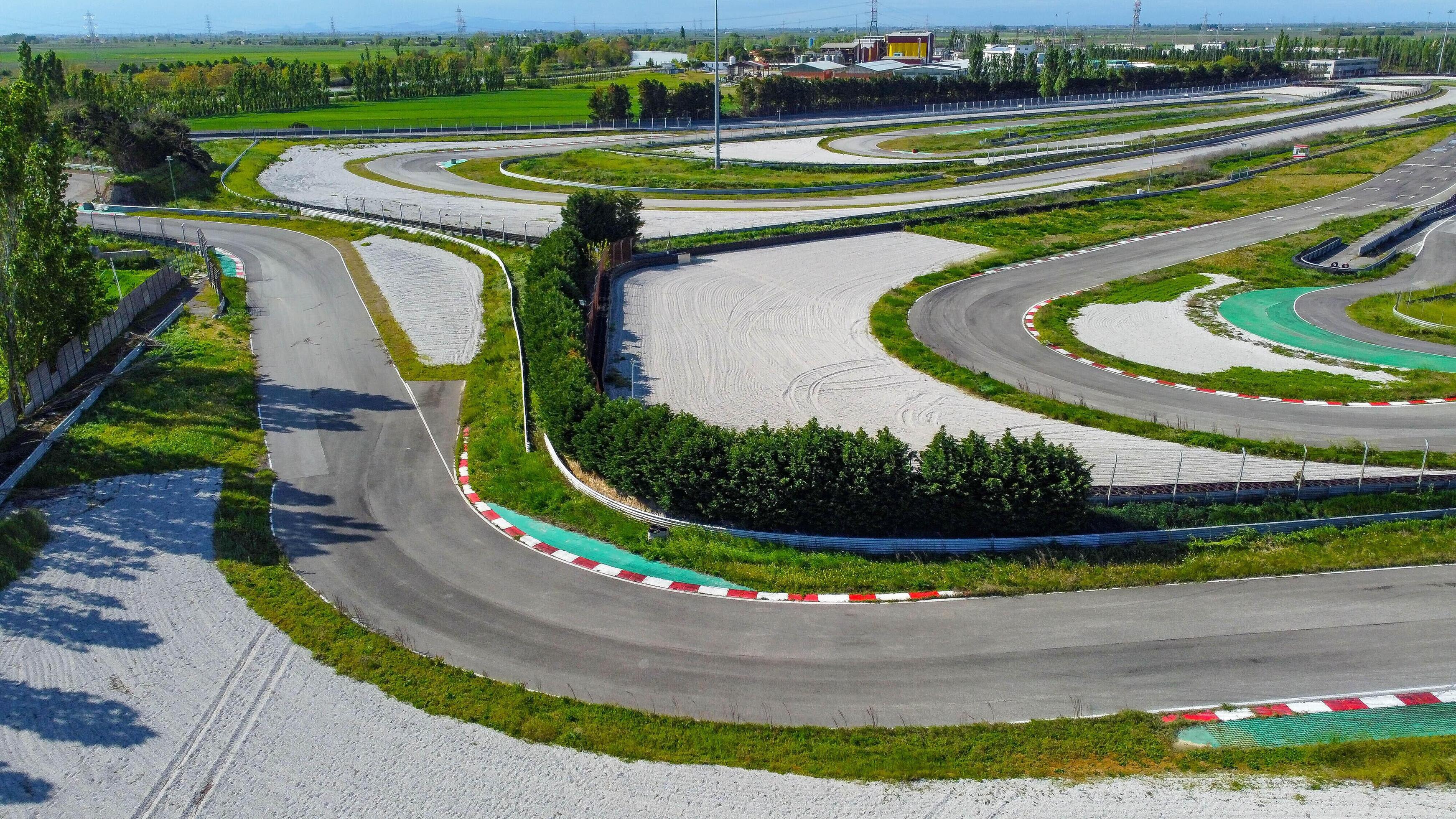 Aerial view of Adria racing circuit in Italy